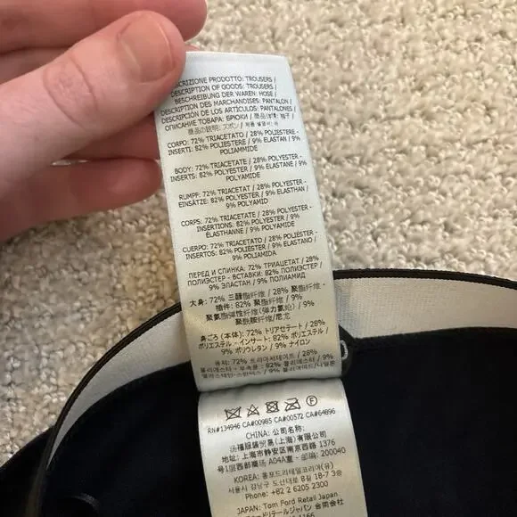 Tom Ford Stretch Velvet Signature Midnight Blue Leggings Women's Size Small - Picture 5 of 13